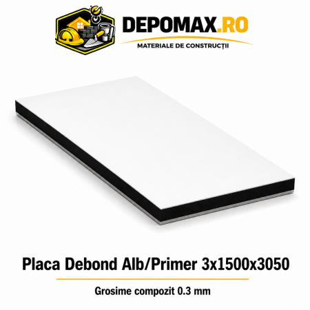Placa BOND alb/primer 3mm, 1500x3050mm, aluminiu 0.3mm
